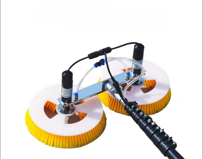 Two heads Solar panel cleaning tools glass Shine equipment dedicated cleaning rotating brush Solar cleaning robot
