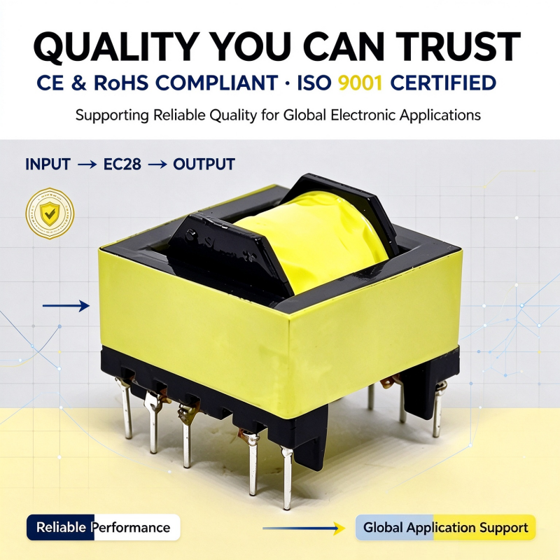 EC28 High Frequency Switching Power Transformer with Ferrite Core for 6V-380V to 1.5V-60V PCB Mount