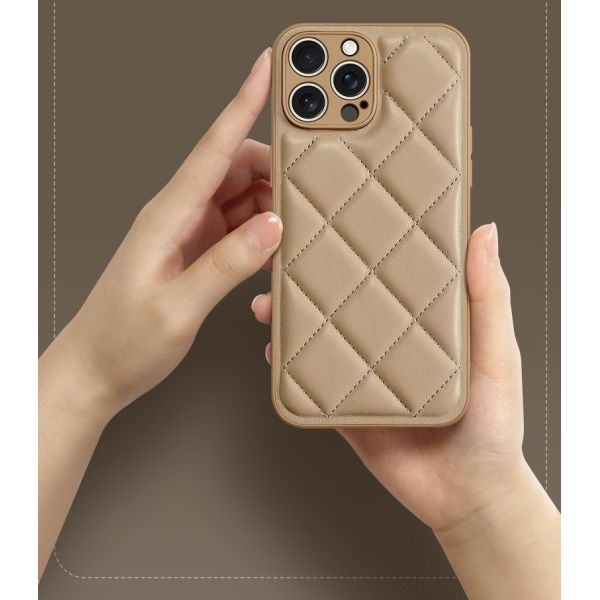 PU Lingge Winter Down Jacket Mobile Phone Cases for iPhone 15 Pro Max Lingge Material