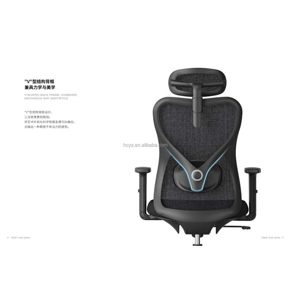Luxury Comfortable Swivel Office Chair Modern Ergonomic Grey Frame Mesh Computer Chair 2D Adjustable Arm Staff Revolving Chair