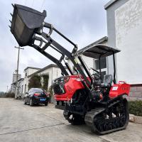 Orchard Mini Tractor , Vineyard Crawler Tractor 50HP With Rotary Tiller Plow