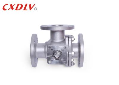 Q45F 16P T - válvula de bola da flange CF8M da maneira do porto 3 que flutua a válvula de controle alta da plataforma