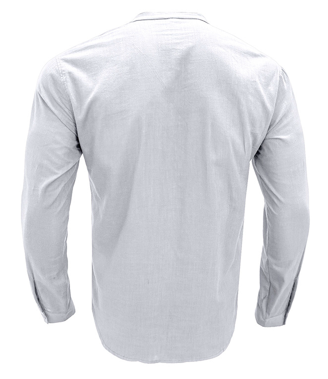 Кнопка рукава случайных рубашек хлопка белья людей производителя одежды небольшого количества длинная с карманом