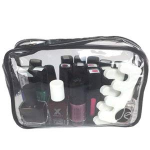 Makeup Bag Cosmetic Bag Travel Toiletry Bag Waterproof Makeup Zipper Portable Transparent Pouch Set - Black, bagease pac