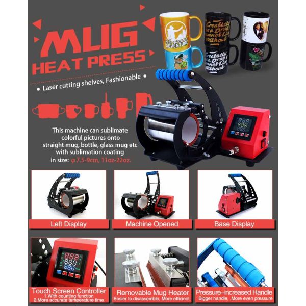 Factory Wholesale New Horizontal Plastic Number 11 oz Cup Heat Press Mug Heat Press Machine