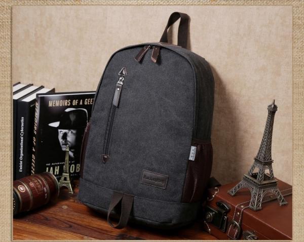 Outdoor canvas backpack unisex travel backpack bag with laptop compartment for high school students