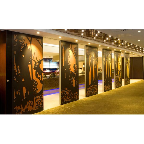 Luxury MDF Board 65mm Sliding Soundproof Wall Divider Panels For Hotel