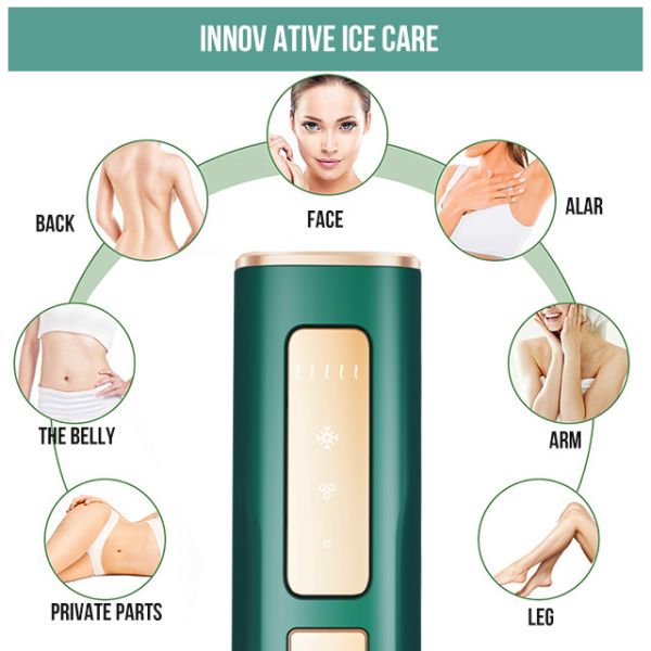 Get Rid of Unwanted Hair at Home IPL Intense Pulsed Light with Ice Cooling Technology
