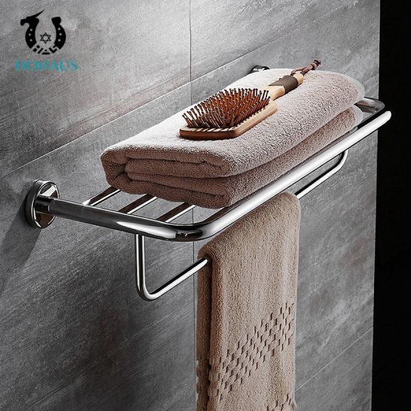 Customized Bathroom Shower Accessories Wall Mounted Two Tier Towel Rack 30KG