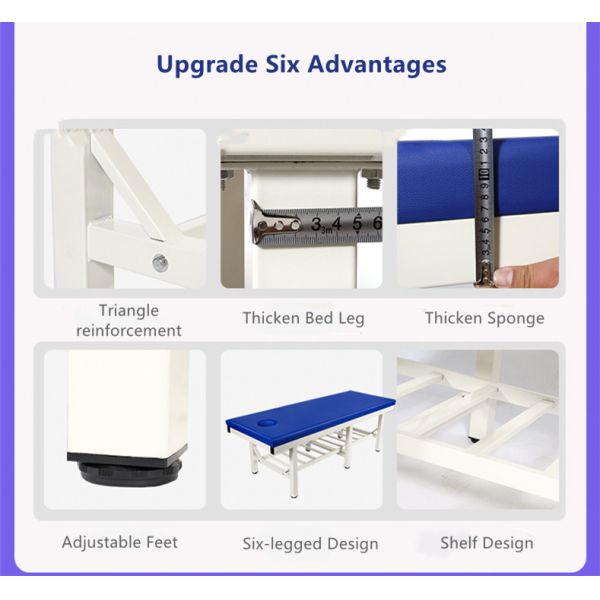 Collapsible ABS Side Rail Hospital Patient Bed Examination Table Wear Resistant