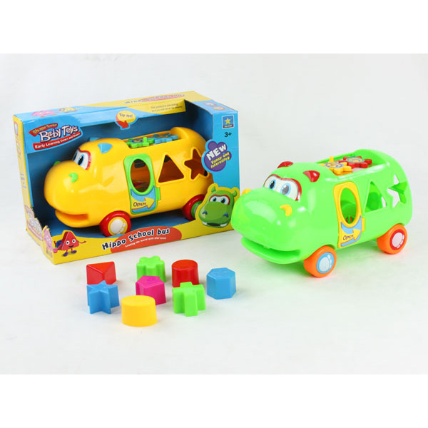 Pink Building Blocks Educational Toys For Kids Age 3 Years / Animal Trolley Cart