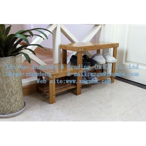 Bamboo changing his shoes stool, wooden shoe rack, bamboo Huanxie chair