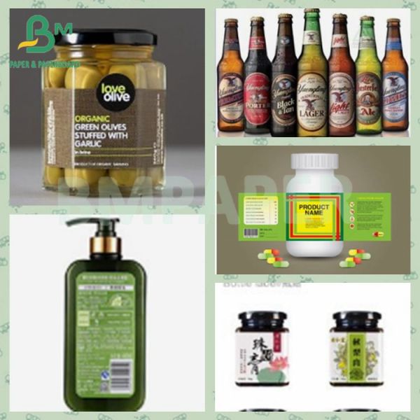 Непроницаемая печатаемая белая пивная бутылка 80 гм бумага для винной этикетки