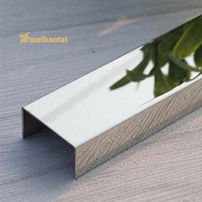U10 Tile Trim Brushed Stainless Steel 2438mm Length Multiusage PVD Coated