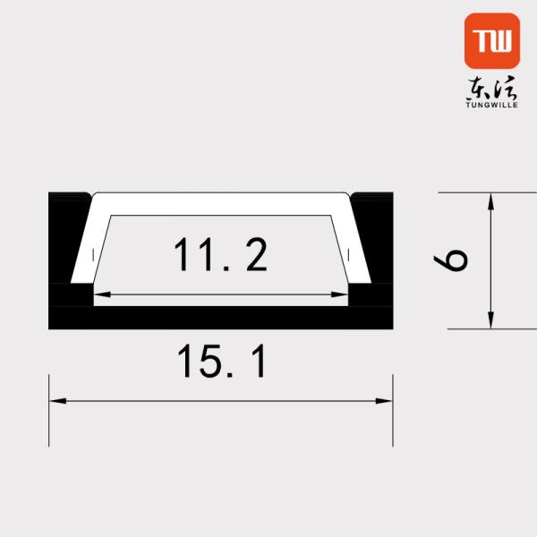 Perfil montado de superfície do diodo emissor de luz 6063, ODM de alumínio do OEM do alojamento da luz do diodo emissor de luz