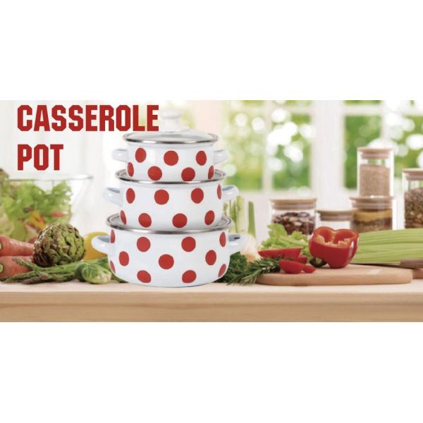 Customized Logo Enamel Soup Pots Set Non Stick Cookware Set Casserole Kitchen