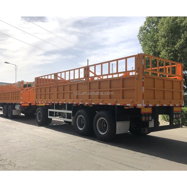 Top Design CIMC HUAJUN Stake Cargo Trailer with Double Box Fence Semi Trailer