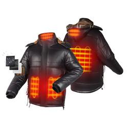 Winter Electric Heated Jacket Carbon Fiber Softshell Waterproof Down Jacket With Hoodie