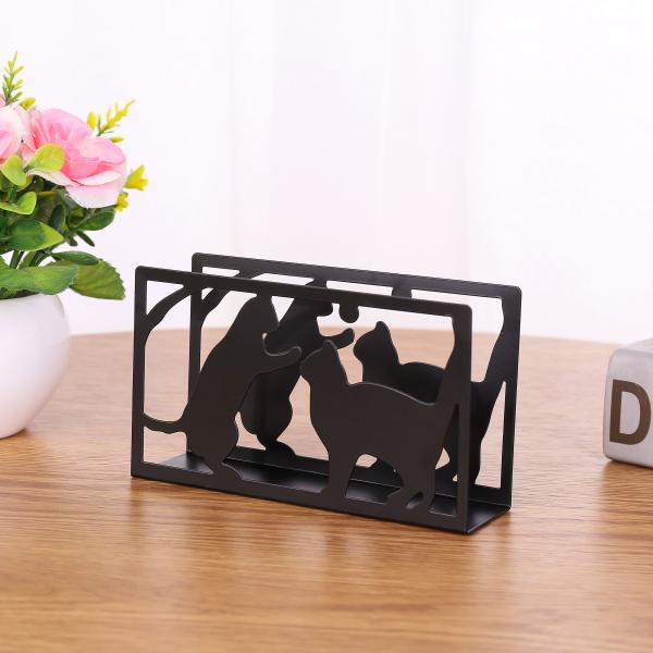 Cat Design Dinner Napkin Holder Metal Tissue Holder Stand Up 15 X 4 X 10cm