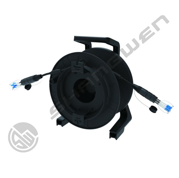 Outdoor Networking 50M Length Singlemode TPU Waterproof Fiber Optic Cable Drum Reel with LC-LC Connectors OM2/OM3/OM4