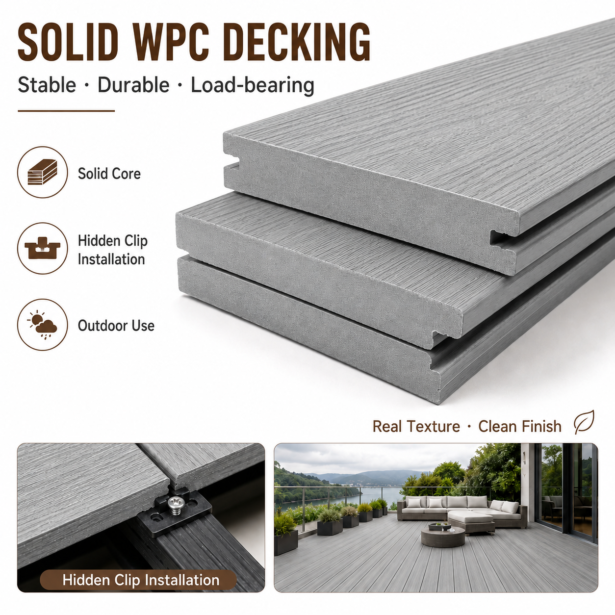Solid WPC Decking Installation System Joist Spacing And Expansion Gap Guide