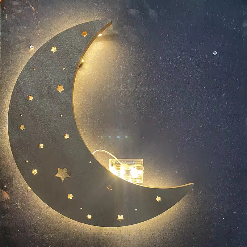 Customized baby and child room wooden wall decoration lamp Bedside lamp