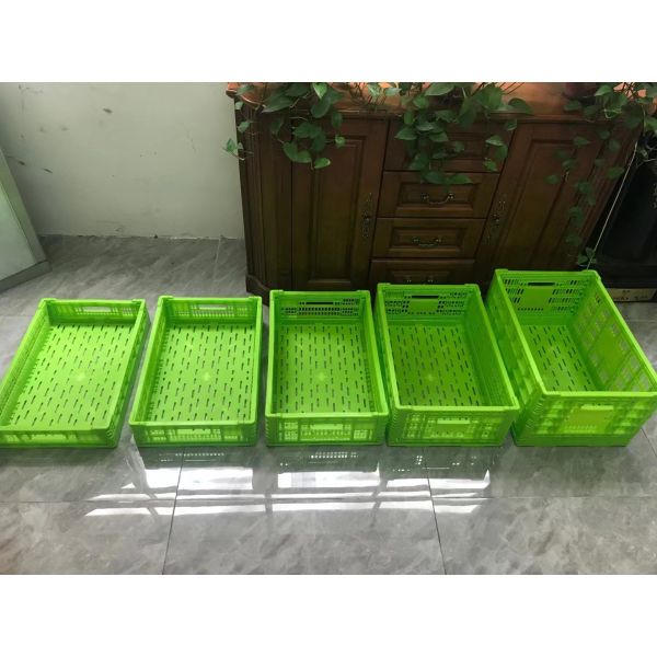 Plastic Storage Fruit Vegetable Transport Basket Crate For Supermarket