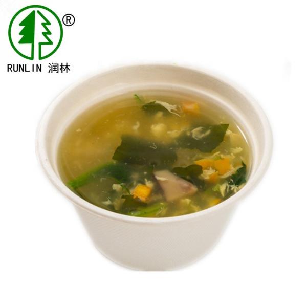 LFGB Pulp Molding Biodegradable Sugarcane Bagasse Bowl Heat Resistant Disposable For Soup