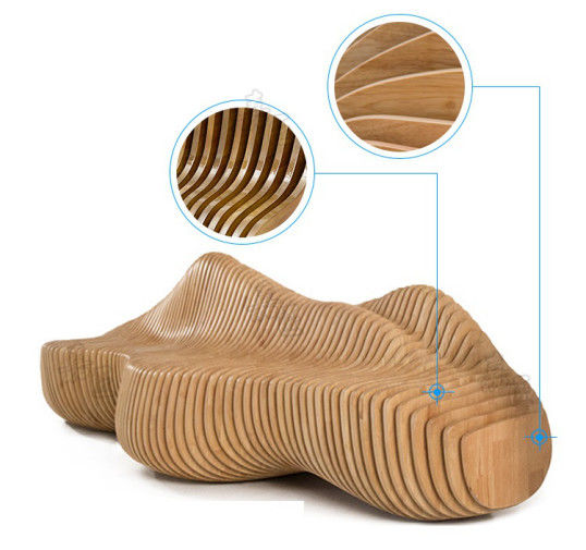 OHSAS18001 Certificate 350cm Curved Wooden Garden Bench