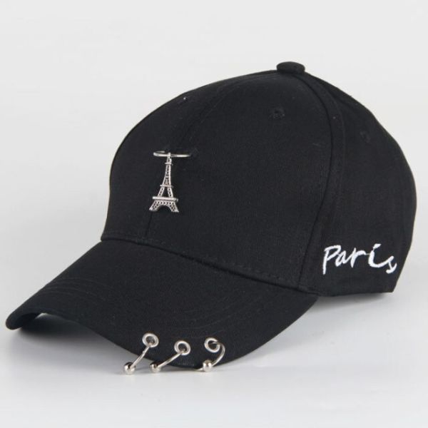 Adult Casual Sturdy Adjustable Embroidered Baseball Caps With Piercing Rings Adjustable Strap