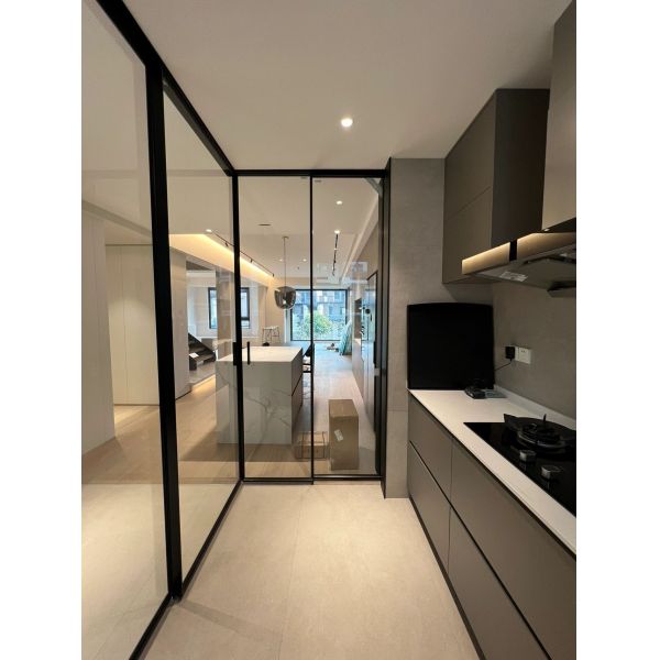 Diseño modular de PVC de estilo simple, moderno y personalizado para gabinetes de cocina de hotel