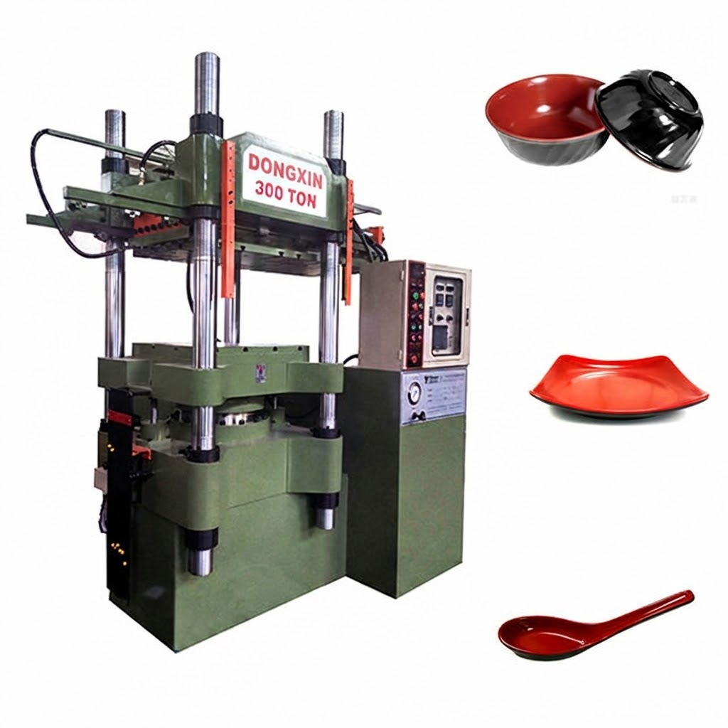 Semi Automatic Two Color Melamine Press Machine Dual Tone Tableware Forming Machine