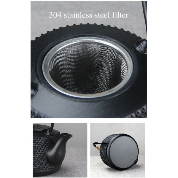 Japanese Cast Iron Tea Coffee Kettle Pot Set Perfect for Home Travel Black Accessories