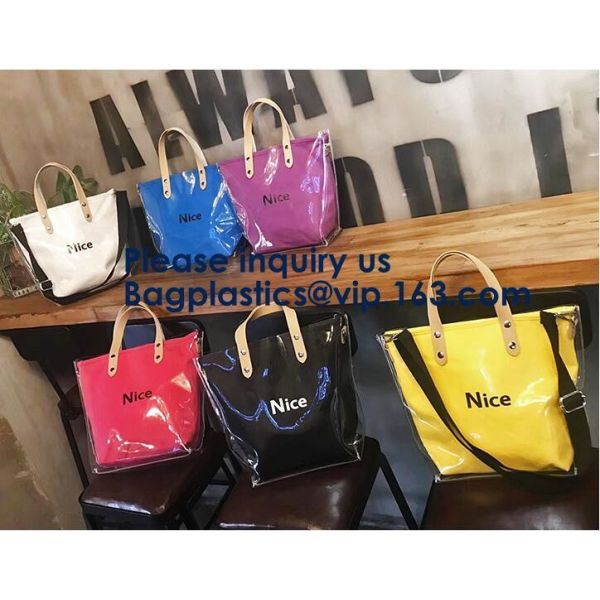 Fashion Ladies Rainbow Hologram Laser PVC Handbag Beach Shoulder Bag Shopping Tote Bag For Women