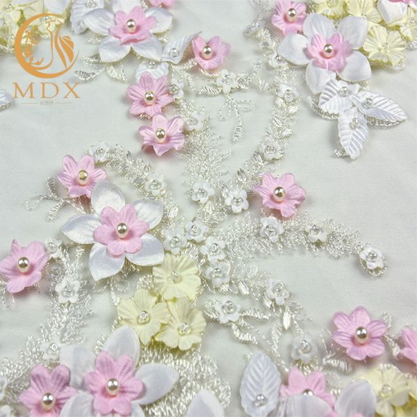 Роскошные африканские Bridal ткани шнурка связали цветки ручной работы Multicolor