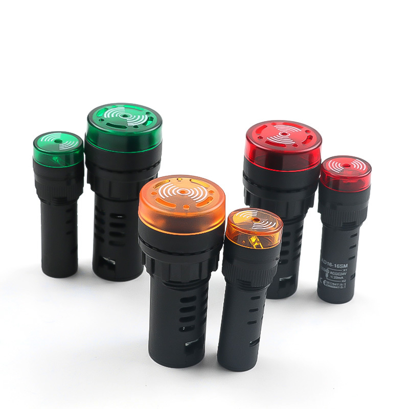 Acousto-Visual Alarm LED Buzzer Switches 16mm & 22mm Push Buttons with Loud