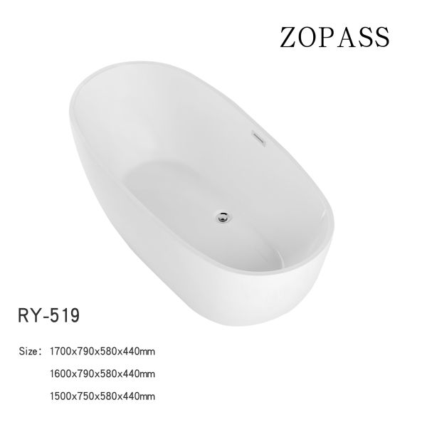 1700*790*580*440mm Freestanding Soaking Acrylic Bathtub SPA Whirlpool