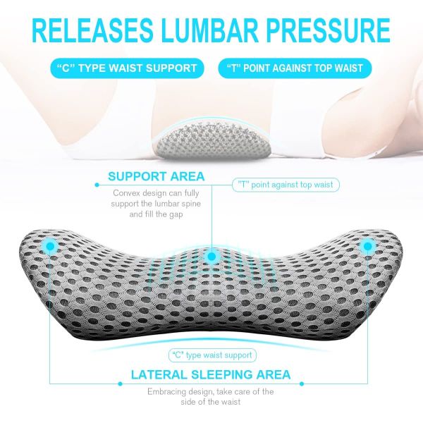 Comfortable Rectangle Lumbar Cushion for Car Seat Massage and Lower Back Support