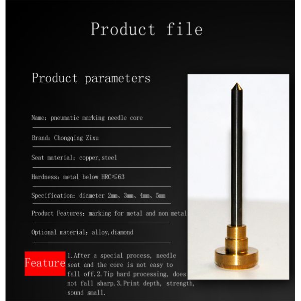 Zixu Factory Price Gold Color Marking Pins Core For Marking Neddle For Sale