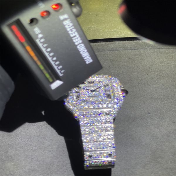 Moissanite luxuoso Diamond Watch VVS Moissanite congelou para fora do busto de Moissanite para baixo