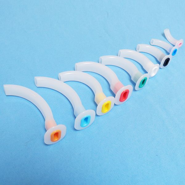 High quality different sizes 40mm-120mm color code medical paryngeal guedel airway for single use