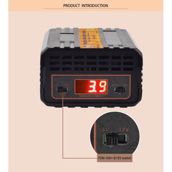 20A Automatic 220 Volt Car Battery Charger Temperature Control Digital Display