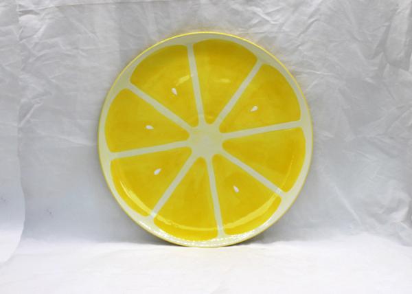 Lovely Ceramic Serving Platter Hand Painted Lemon Dinner Plates Dolomite For Children