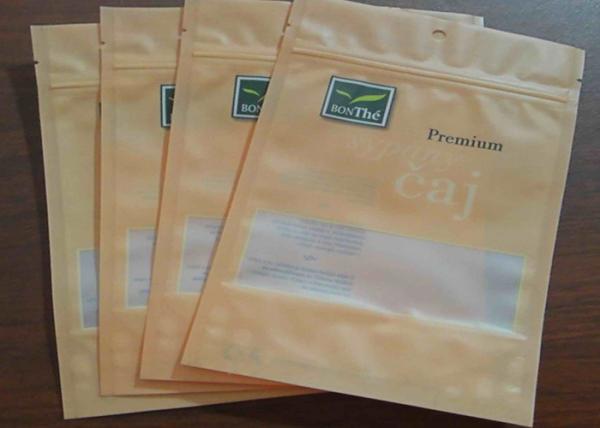 Custom Color Matt Zipper Lock Bags Gravure Printing 3 Side Seal With Circular Hook
