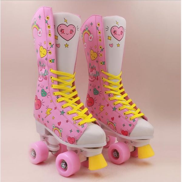 PU Quad Roller Skate Carton Design For Kids Girls