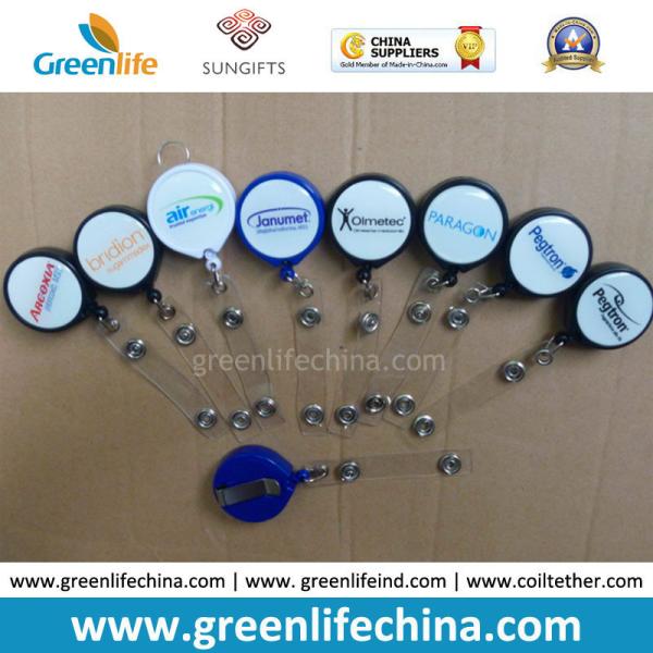 Mini Round Plastic Cute Retractable Reel for Lanyard or Card Holder