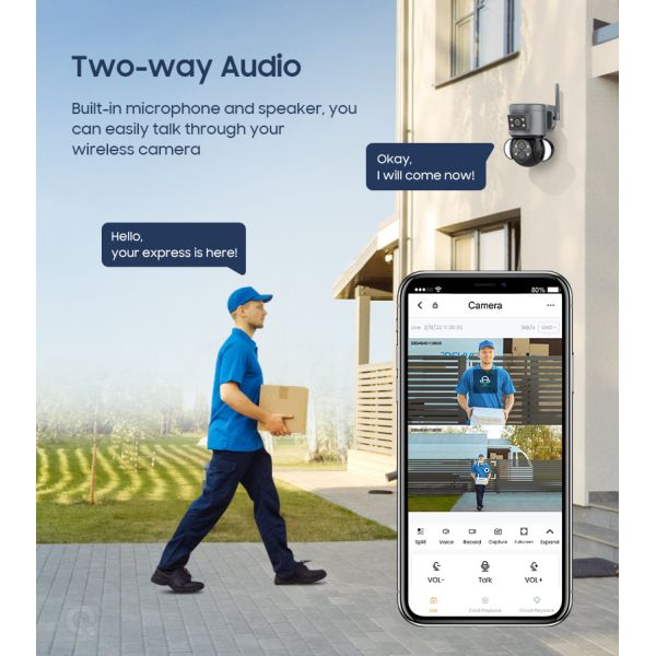 4 Mega Pixel Wireless Speed Dome Security Camera with Multiple Lens and Cloud Storage