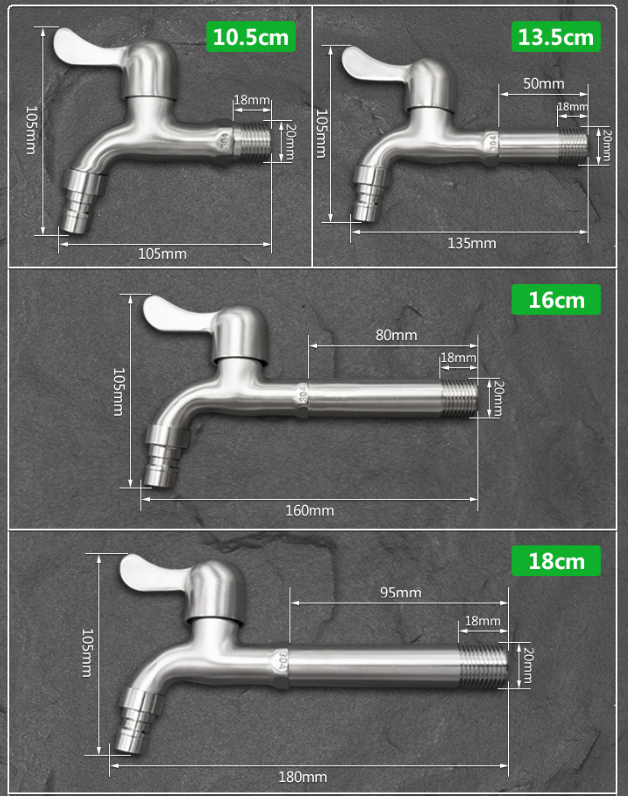Bibcock Stainless Steel Water Tap 1 2 Washing Machine Ceramic