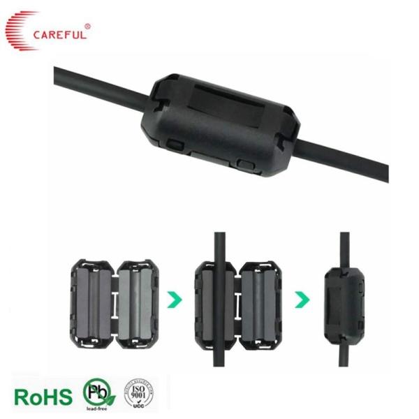 Black Clamp Core Careful Company Advanced Technology Filter To Cable Ni-Zn Ferrite Core