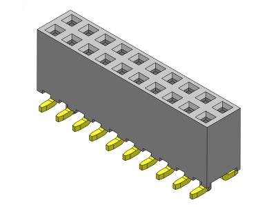 TIPO duplo fêmea de SMT da fileira do conector 2.00mm do encabeçamento - 2 *2 PIN To 2*40PIN H=6.35mm